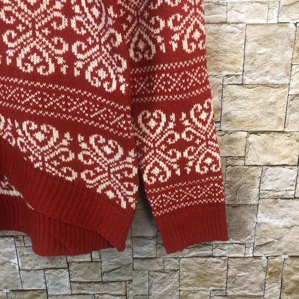 Homespun Knitwear × Japanese Brand Japanese Brand art vintage Red Knitwear #A19 Size XS / US 0-2 / IT 36-38 - 7 Thumbnail