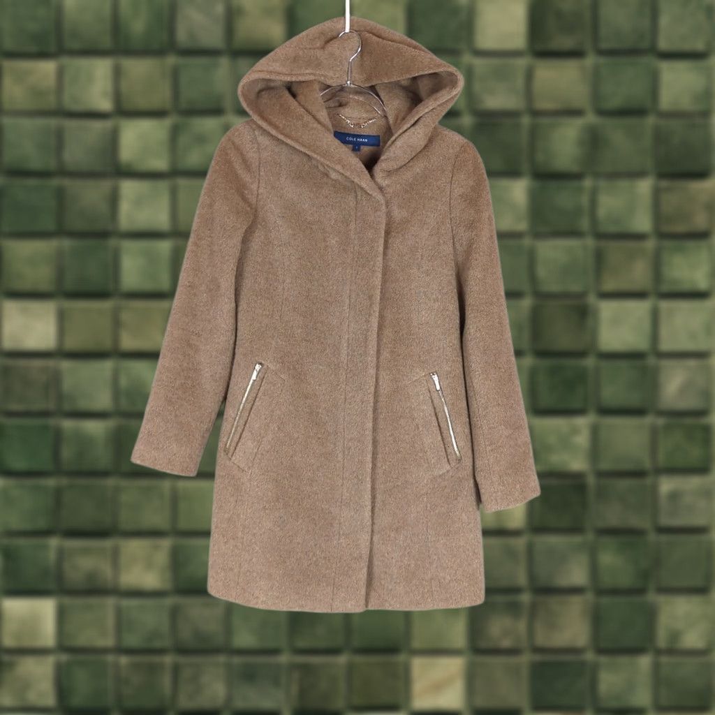 Cole Haan Cole Haan coat Women's Italian Alpaca-Wool blend with Hood Maple Sugar Size 2 Size XS / US 0-2 / IT 36-38 - 1 Thumbnail