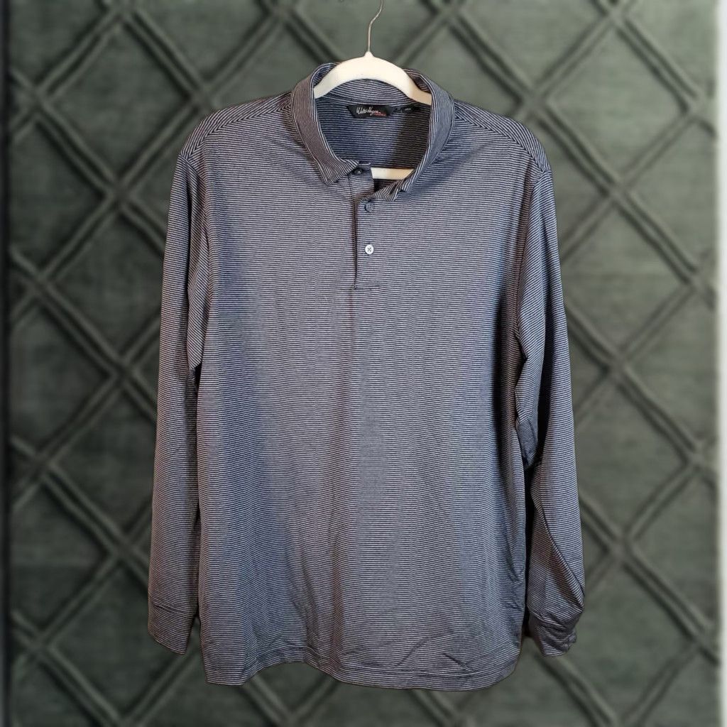 Vintage Walter Hagen Polo Shirt Mens Dark Gray Essentials Performance Long Sleeve Size M Size US M / EU 48-50 / 2 - 1 Thumbnail