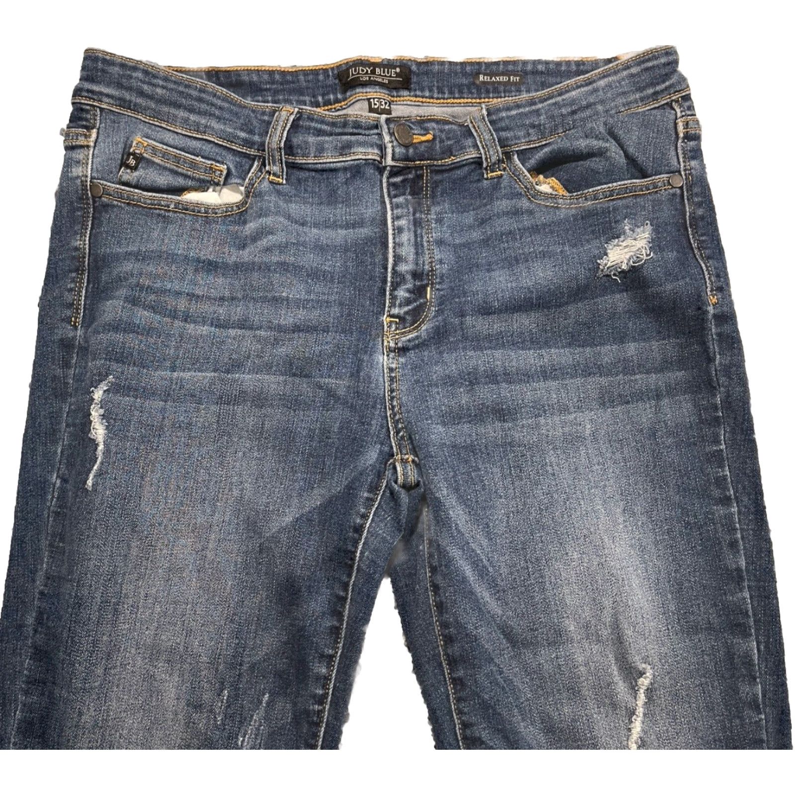 Vintage Judy Blue Relaxed Fit Jeans Distressed Blue Womens 15/32 Size 24" / US 00 / IT 34 - 2 Thumbnail