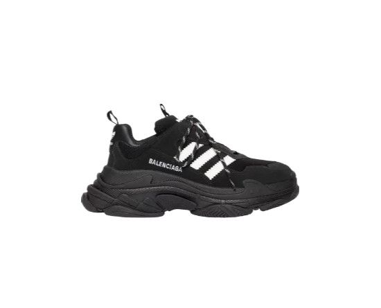 Balenciaga o1mt1gz1024 Triple S Sneaker in Black/White Size US 14 / EU 47 - 1 Thumbnail