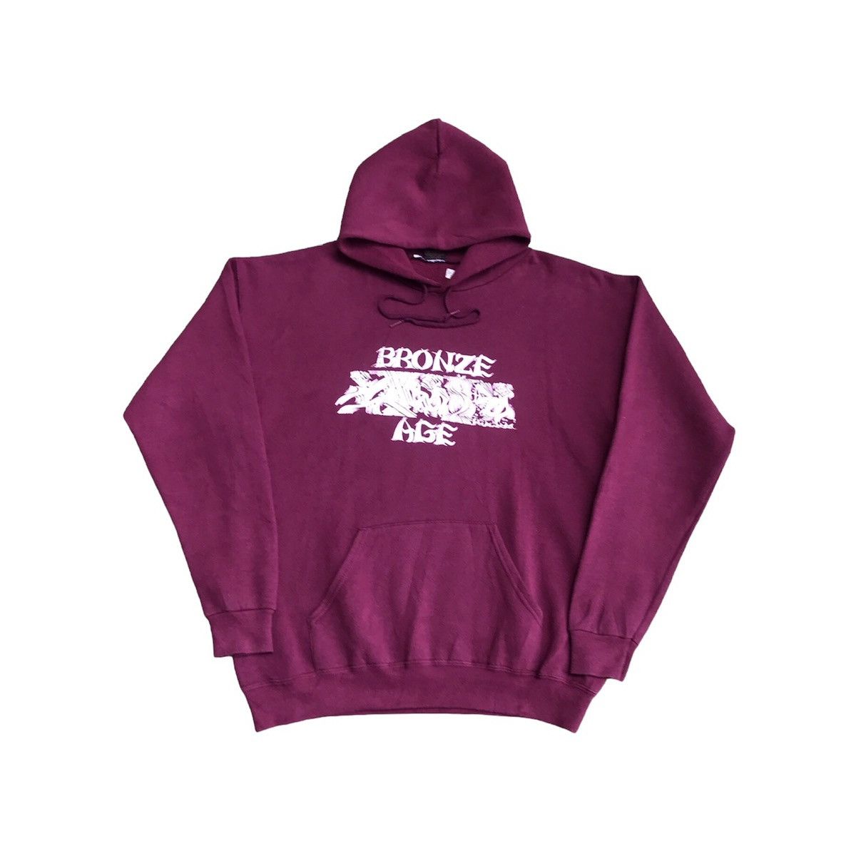 image of Skategang x Vintage Bronze Age Skateboards Hoodie in Maroon, Men's (Size Large)