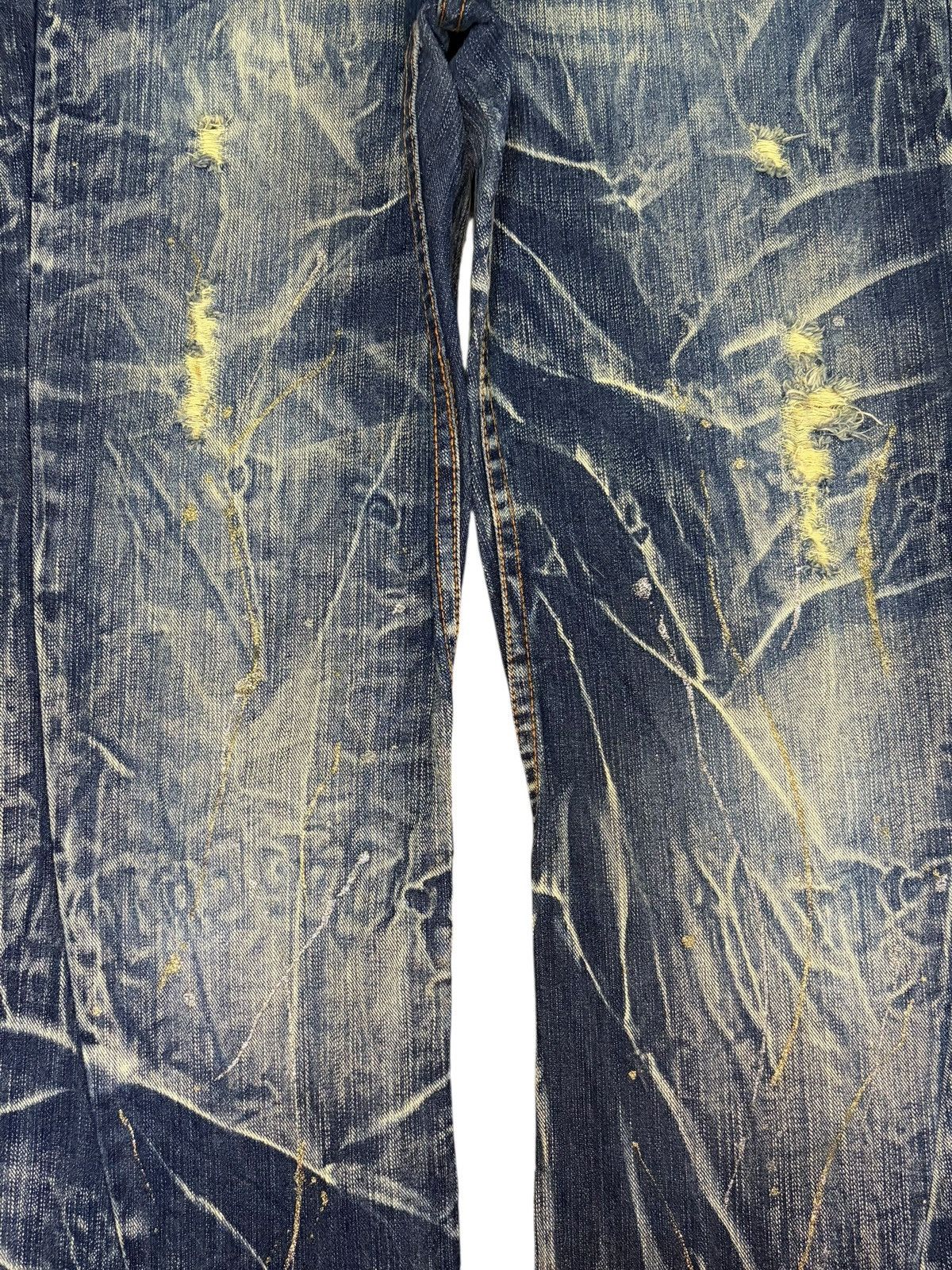 If Six Was Nine Vintage Japanese Brand Rusty Wash Distress Flare Jeans Size US 31 - 3 Thumbnail