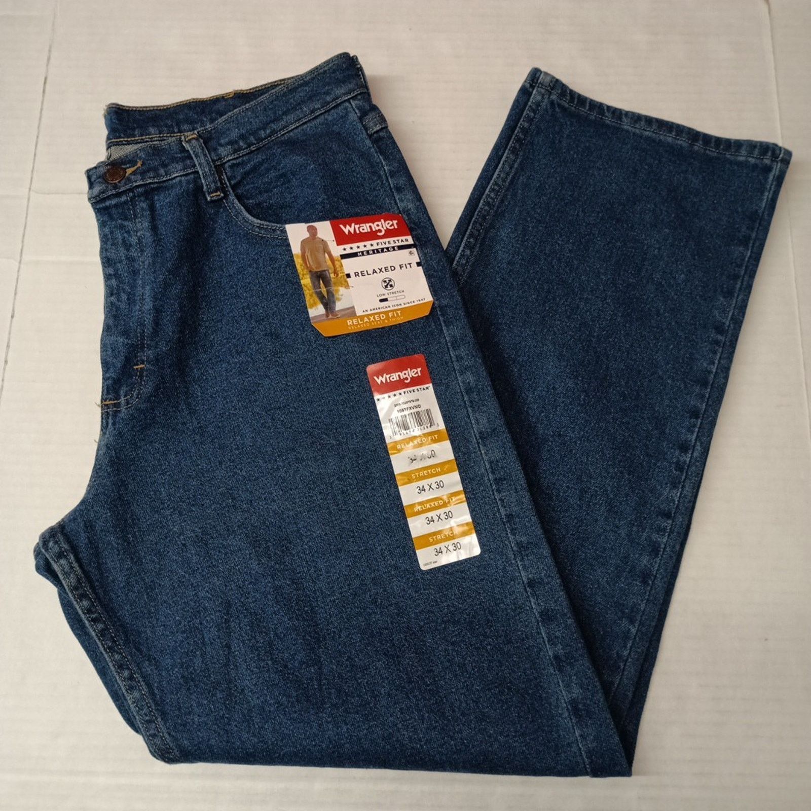 Wrangler Wrangler Relaxed Fit Stretch Jeans Men's Size 34x30 Blue Size US 34 / EU 50 - 1 Thumbnail