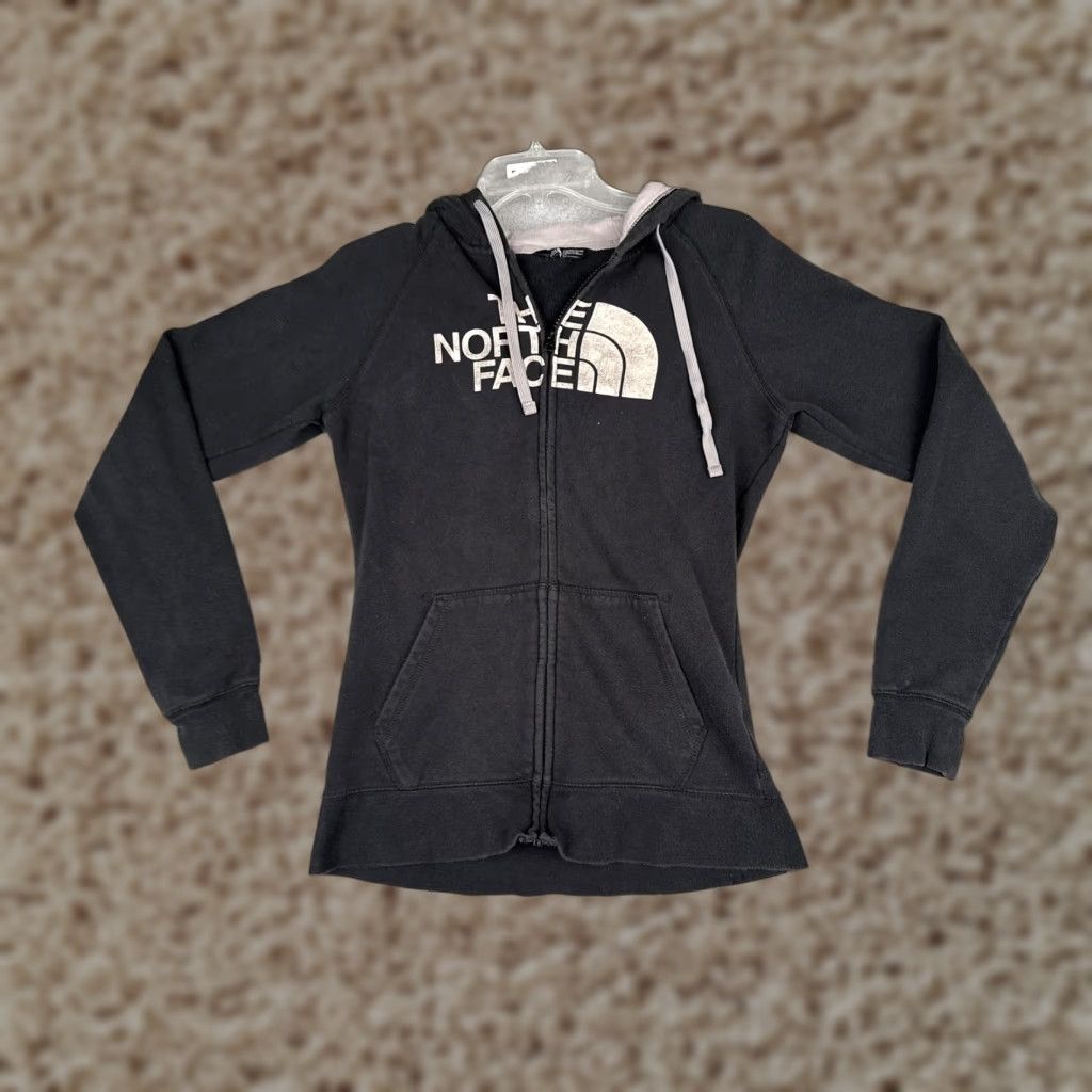 The North Face The North Face Hoodie Womens Small Black Full Zip Logo Fleece Sweatshirt Size S / US 4 / IT 40 - 1 Thumbnail