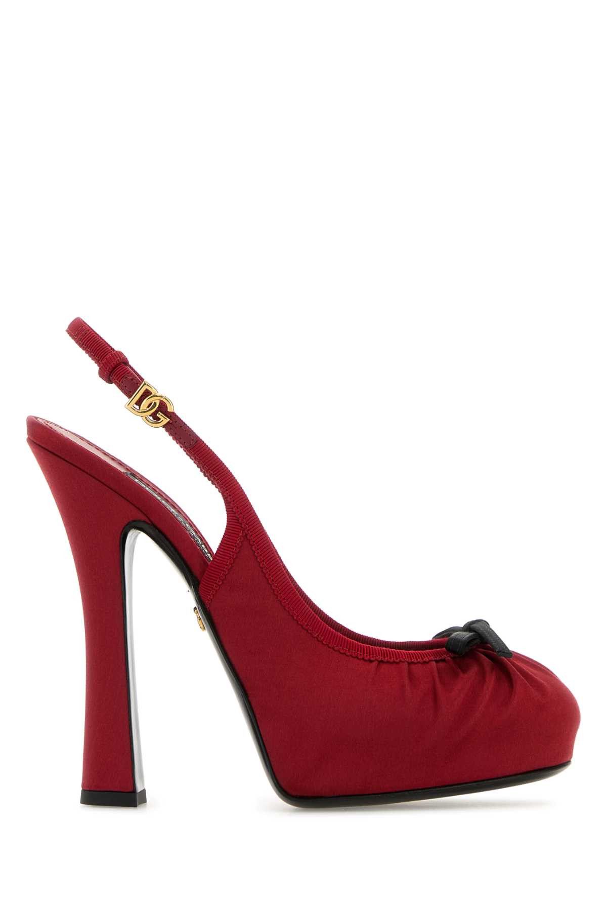 Dolce & Gabbana Red Satin Pumps Size US 9 / IT 39 - 1 Thumbnail