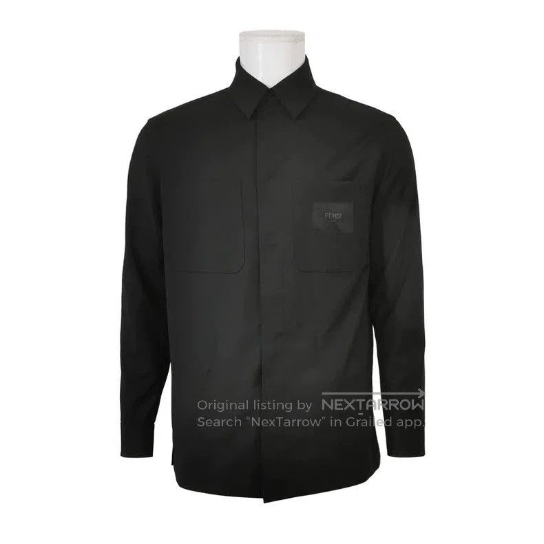 Fendi Fendi Wool Blend Solid Collared Shirt. Size US XL / EU 56 / 4 - 1 Thumbnail