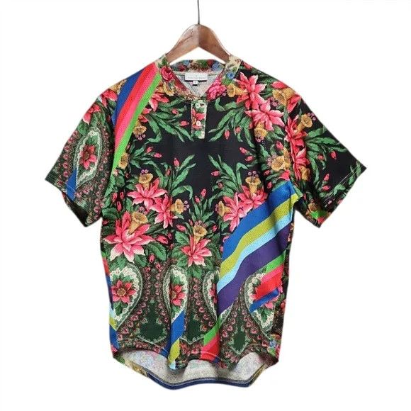 Pierre-Louis Mascia Pierre-Louis Mascia Floral Stripe Mesh Henley (S) Size US S / EU 44-46 / 1 - 1 Thumbnail
