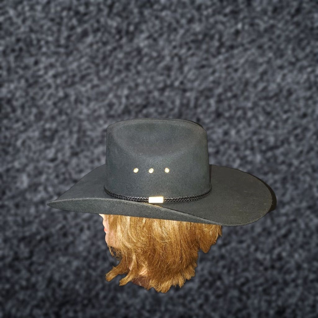 George VINTAGE Resistol George Strait Design 4X Beaver Felt Cowboy Hat Sz 6 3/4 Black Mens Cowboy Hat Size ONE SIZE - 1 Thumbnail