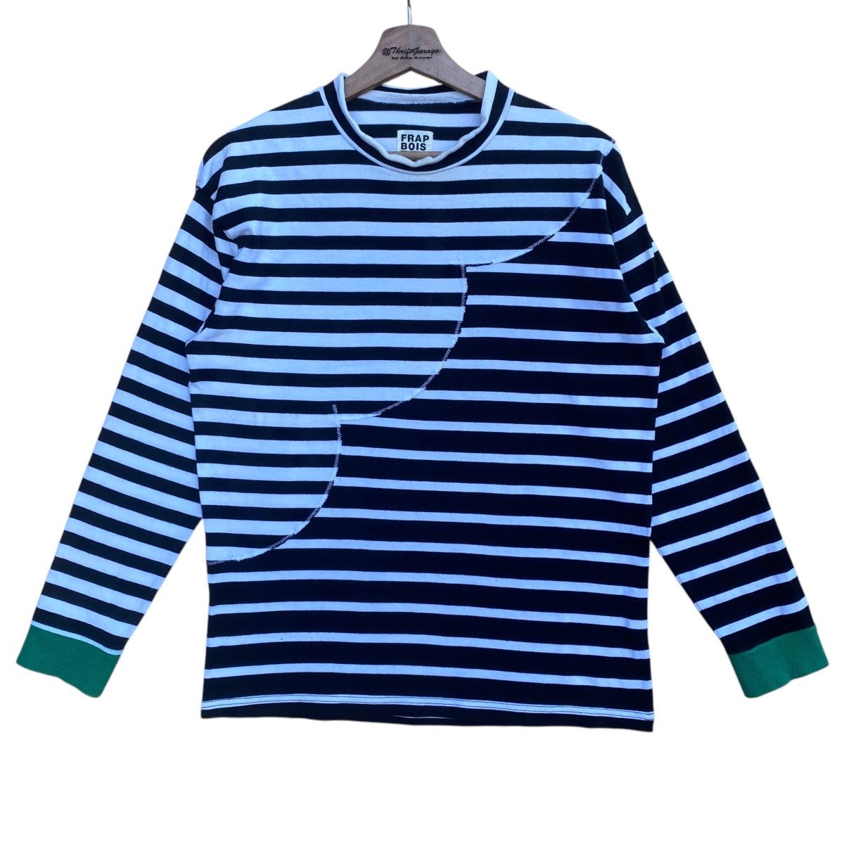 Designer × Frapbois × Issey Miyake Frapbois Half by ISSEY MIYAKE Stripes Longsleeve Tee Shirt Size M / US 6-8 / IT 42-44 - 1 Thumbnail