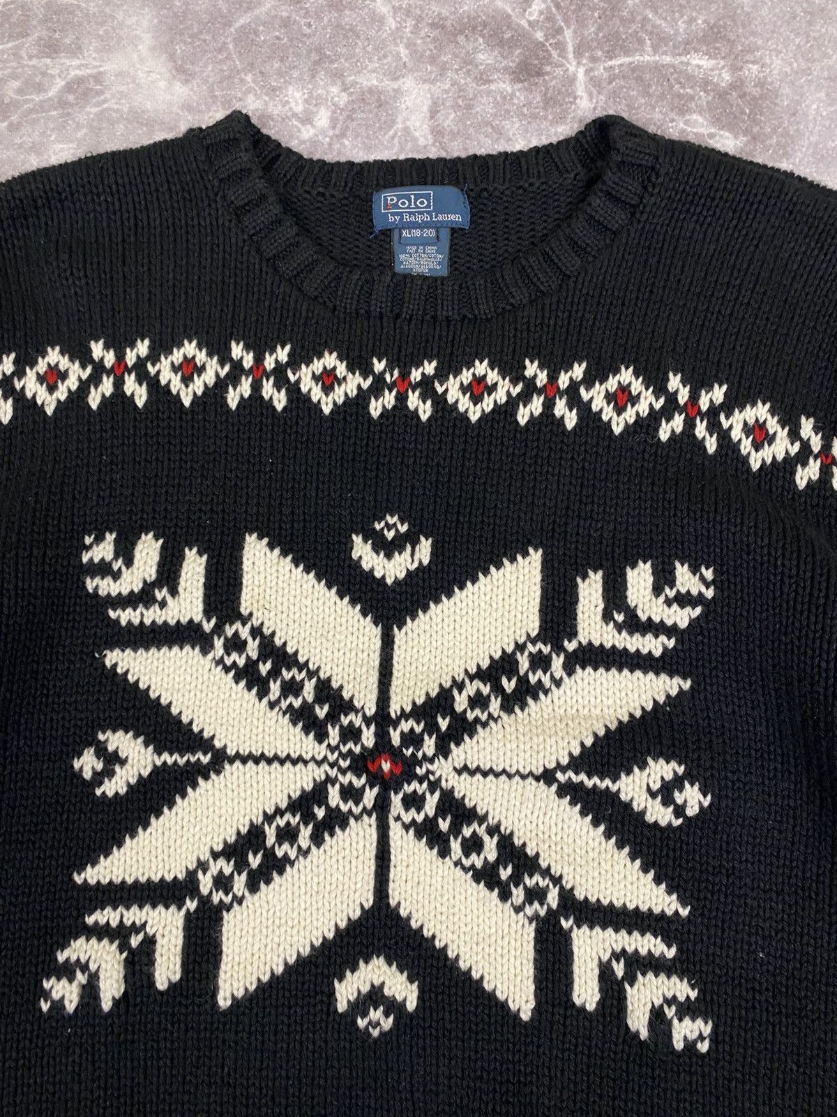Polo Ralph Lauren Polo Ralph Lauren Vintage Very Rare Snowflake Cotton Sweater Size US M / EU 48-50 / 2 - 2 Thumbnail
