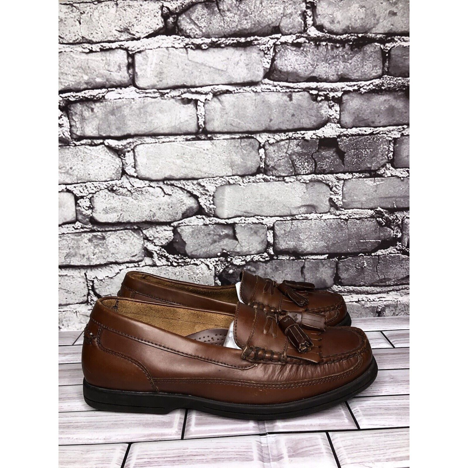 Bass Bass Strout Brown Leather Tassel Loafers SlipOn Casual Shoes Size US 7.5 / EU 40-41 - 19 Thumbnail