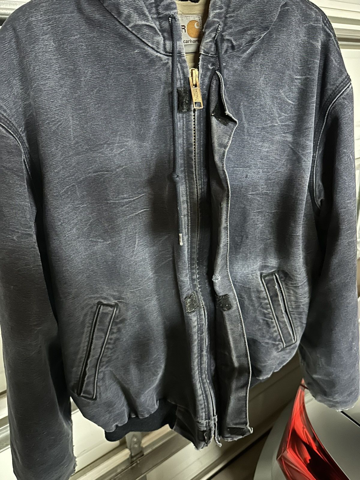 Carhartt × Other × Vintage Faded Distressed Carhartt hooded jacket Size US L / EU 52-54 / 3 - 6 Thumbnail