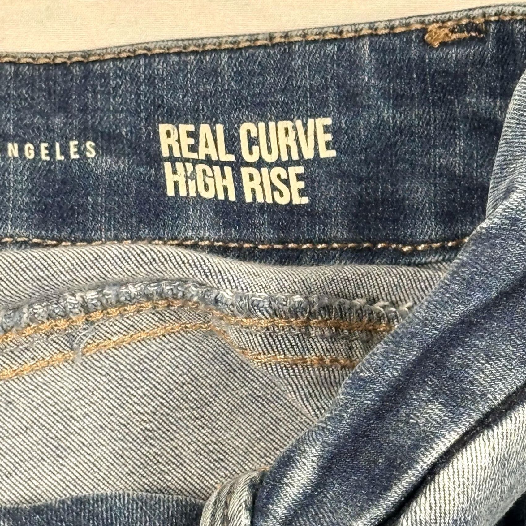 Vintage Rewash Monroe Jeans 5 Medium Wash Skinny Distressed Real Curve Stretch Denim Size 27" / US 4 / IT 40 - 6 Thumbnail