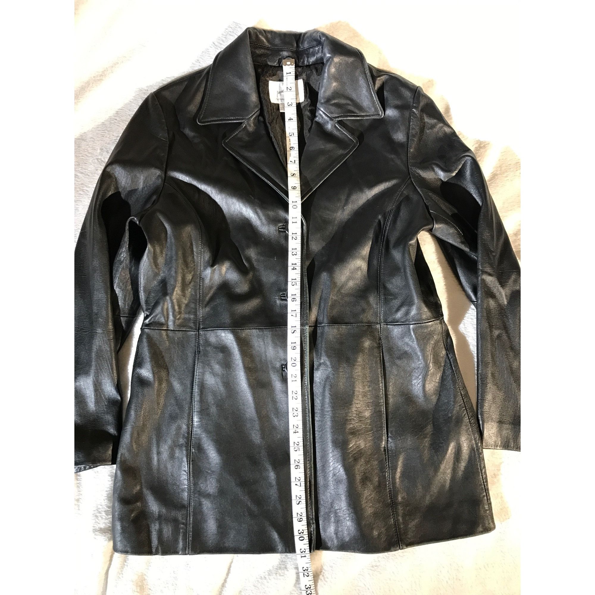 Vintage Jacqueline Ferrar Womens Vintage Black Lambskin Leather Coat Size L / US 10 / IT 46 - 6 Thumbnail