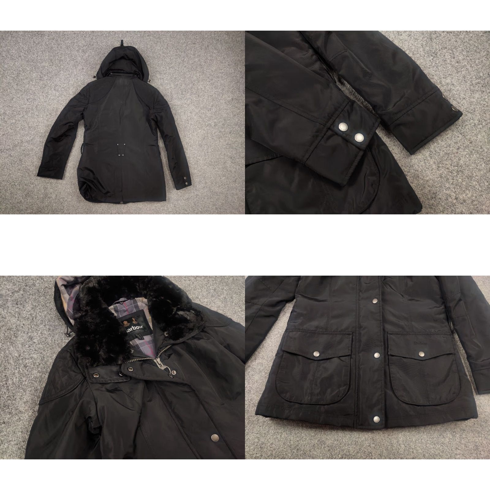 Barbour Barbour Barbour International Outlaw waterproof Zip Fur Hooded Black Parka Jacket Parade Women M Black Parka Parka Womens Size M / US 6-8 / IT 42-44 - 8 Thumbnail