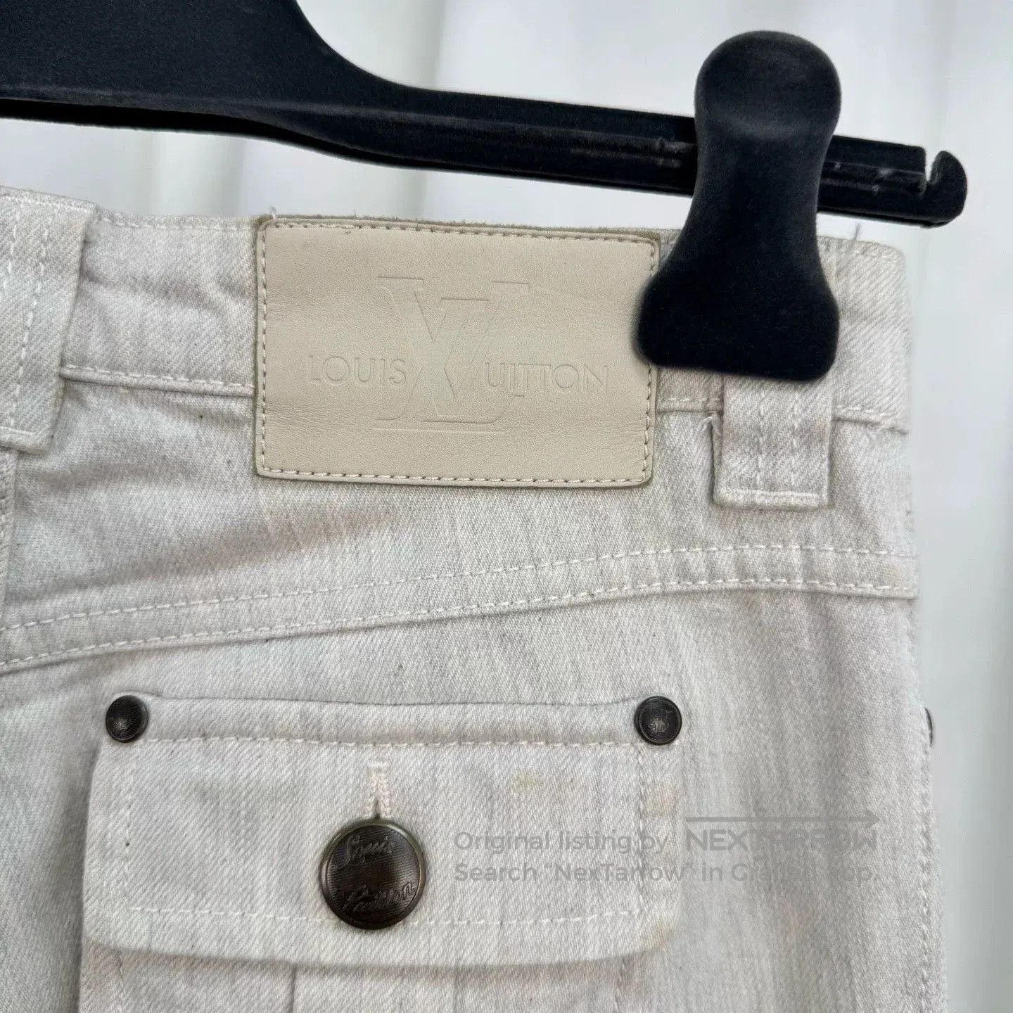 Louis Vuitton Louis Vuitton Beige-Gray Embroidered Jeans. Size US 34 / EU 50 - 5 Thumbnail