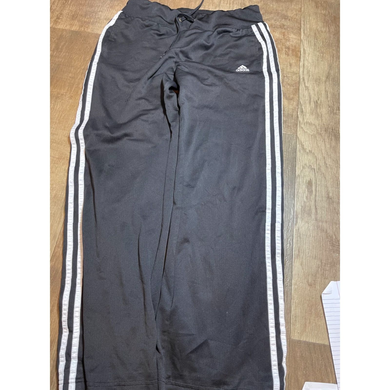 Adidas VINTAGE Adidas Jogger Pants Mens M Black White Stripes Athletic Size US 31 - 2 Thumbnail