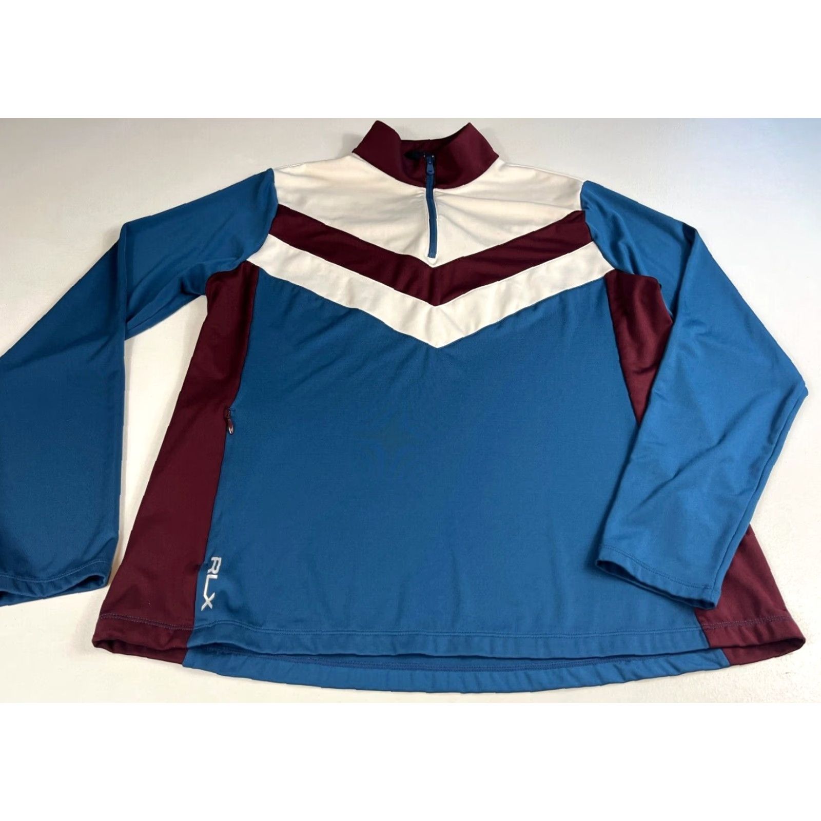 RLX Ralph Lauren RLX Ralph Lauren Women’s Power Stretch Indigo Blue Multi 1/4 Zip Pullover L Size L / US 10 / IT 46 - 6 Thumbnail