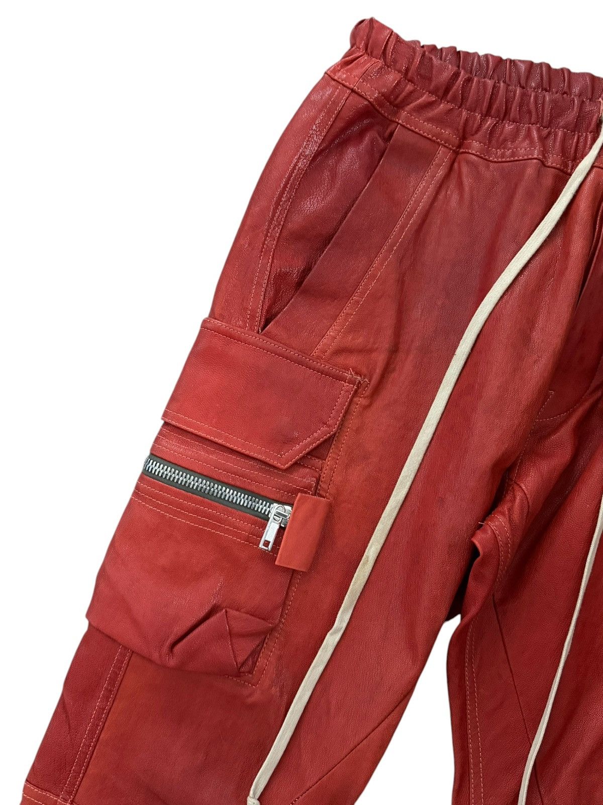 Rick Owens Rick Owens Strobe Goat Leather Mastadon Cargo Zipper Pants Size US 32 / EU 48 - 3 Thumbnail