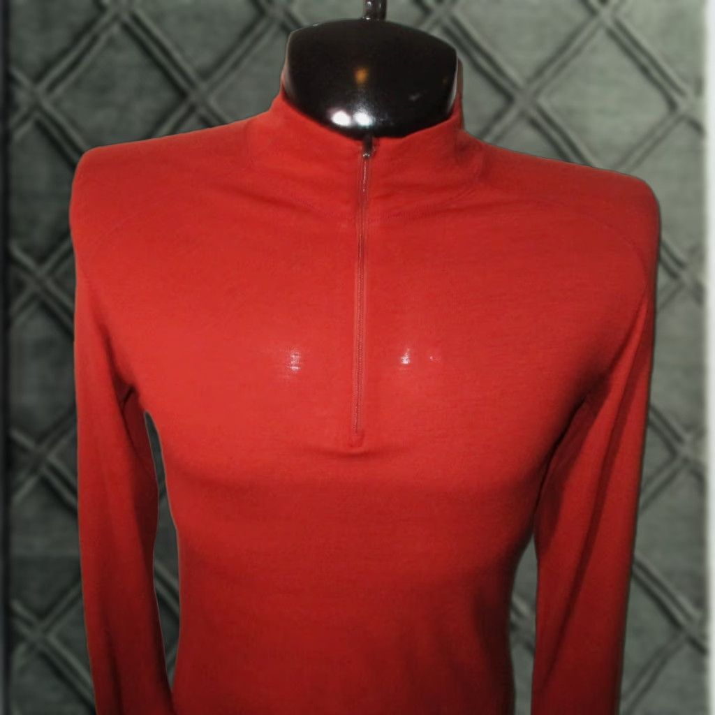 Layer 8 WOOLIES 150 Jersey 1/2 Zip Under Layer Mens XL Rust 100% Merino Wool Knit Jersey Pullover 1/2 Zip Thermal Regular Spring Fall Winter Size US XL / EU 56 / 4 - 1 Thumbnail