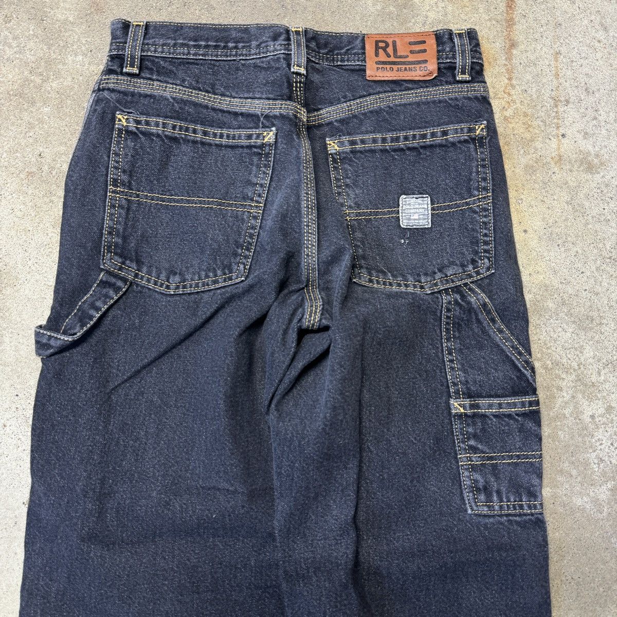 Polo Ralph Lauren Vintage Polo Ralph Lauren Faded Black Carpenter Work Jeans Size US 27 - 5 Thumbnail