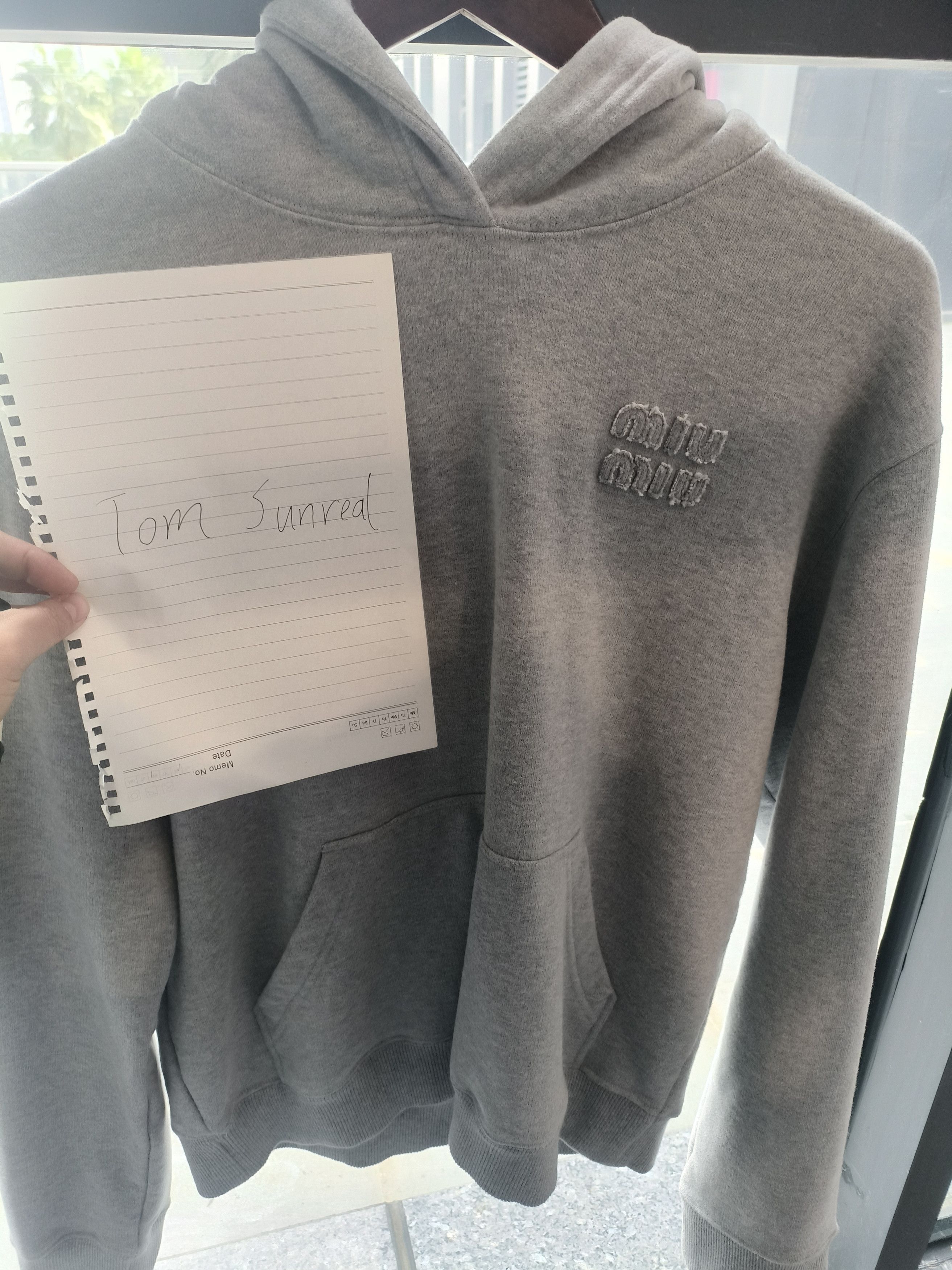 Miu Miu Miu Miu Gray Logo Embroidery Hoodie Made In Italy 100% Cotto Size L / US 10 / IT 46 - 10 Thumbnail