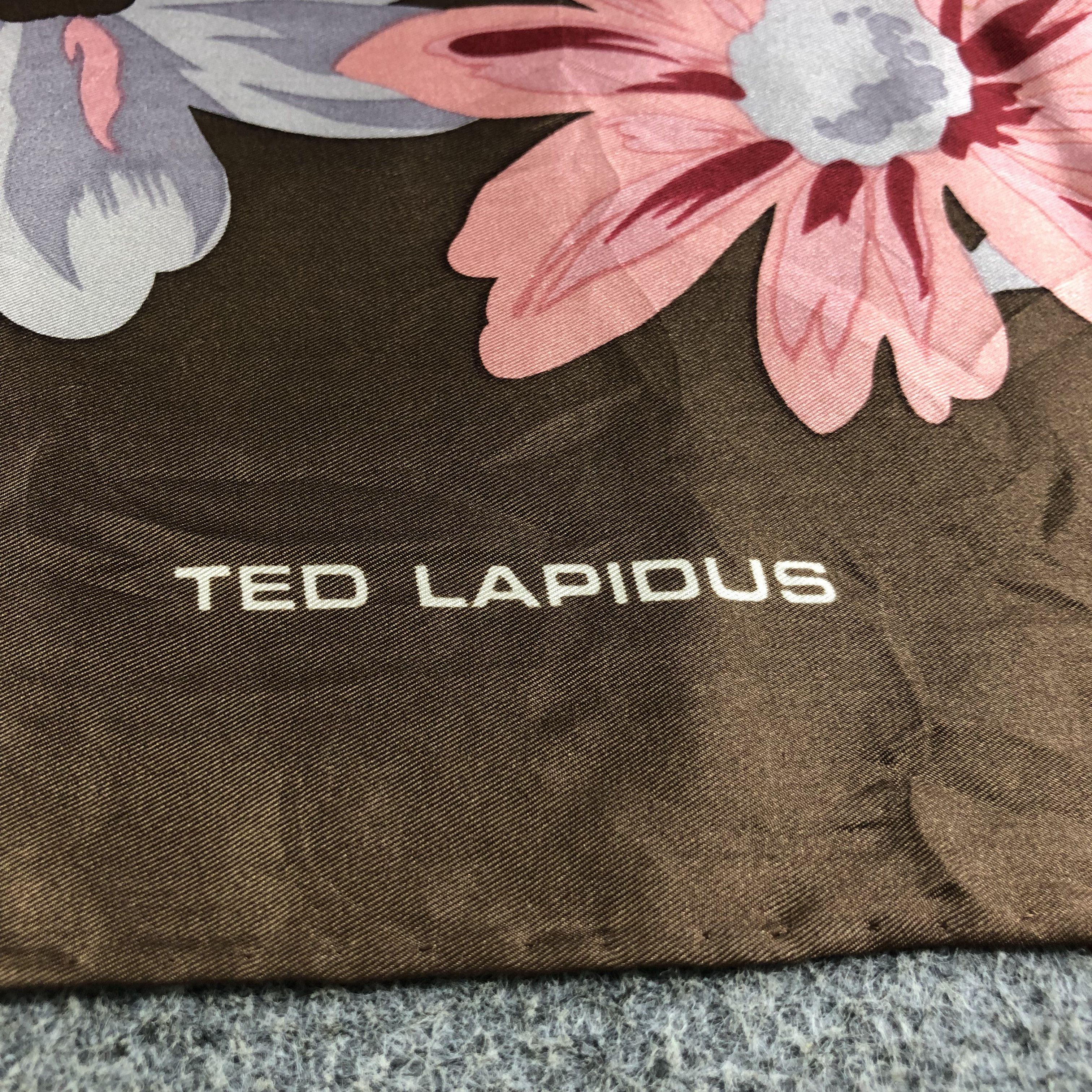 TED LAPIDUS Ted Lapidus Floral Hand Rolled Silk Scarf M443 Size ONE SIZE - 3 Thumbnail