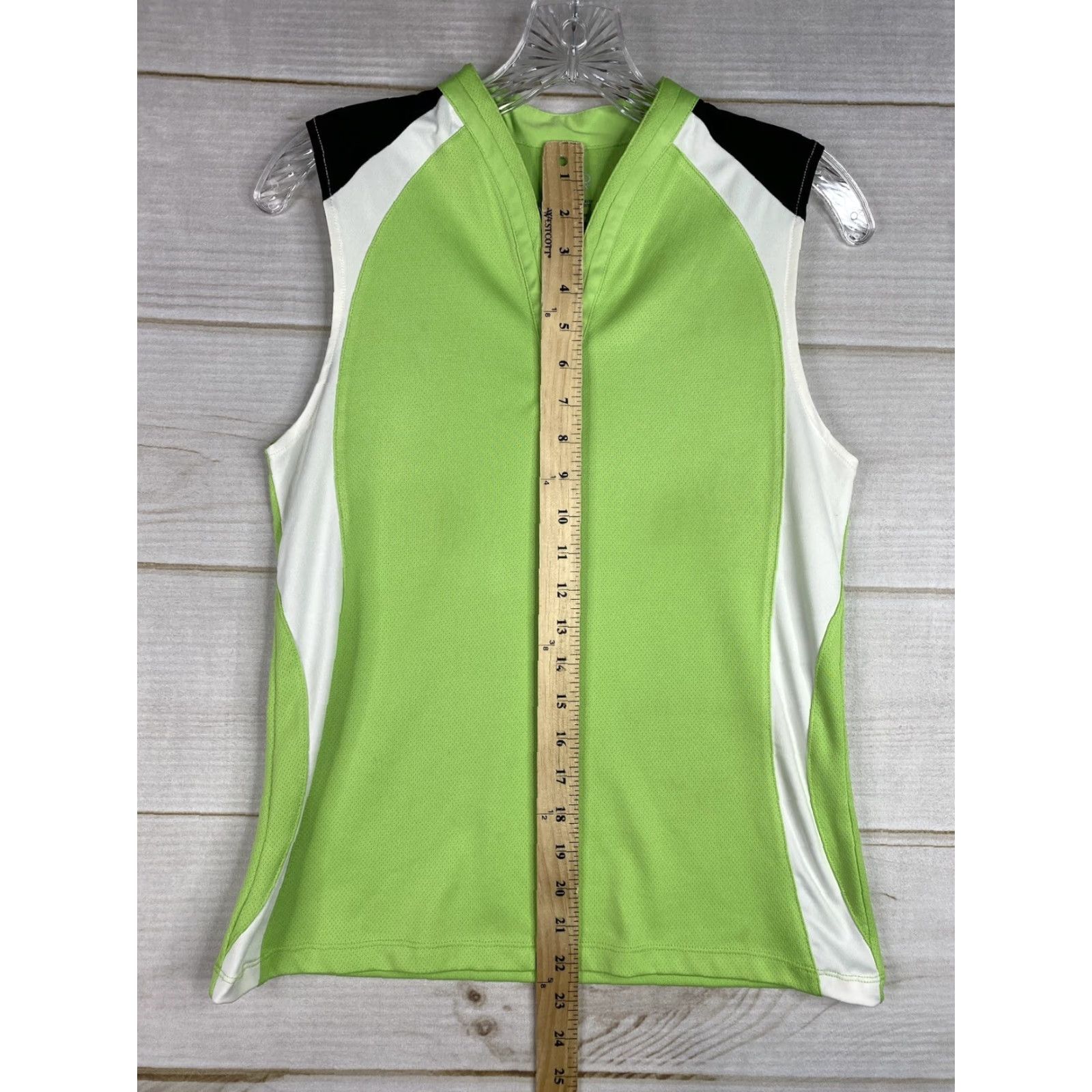 Izod Izod Polo Womens S Green White PerformX Cool FX Sleeveless Golf Stretch Shirt Size S / US 4 / IT 40 - 4 Thumbnail