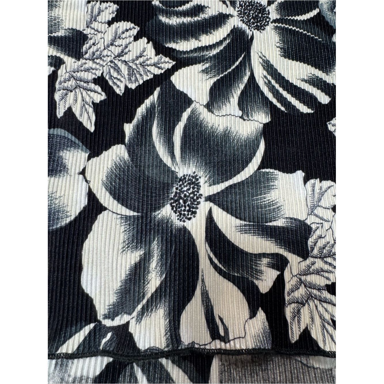 Other Vintage Claudia Richard Pleated Floral Mock Neck Sleeveless Size L / US 10 / IT 46 - 5 Thumbnail