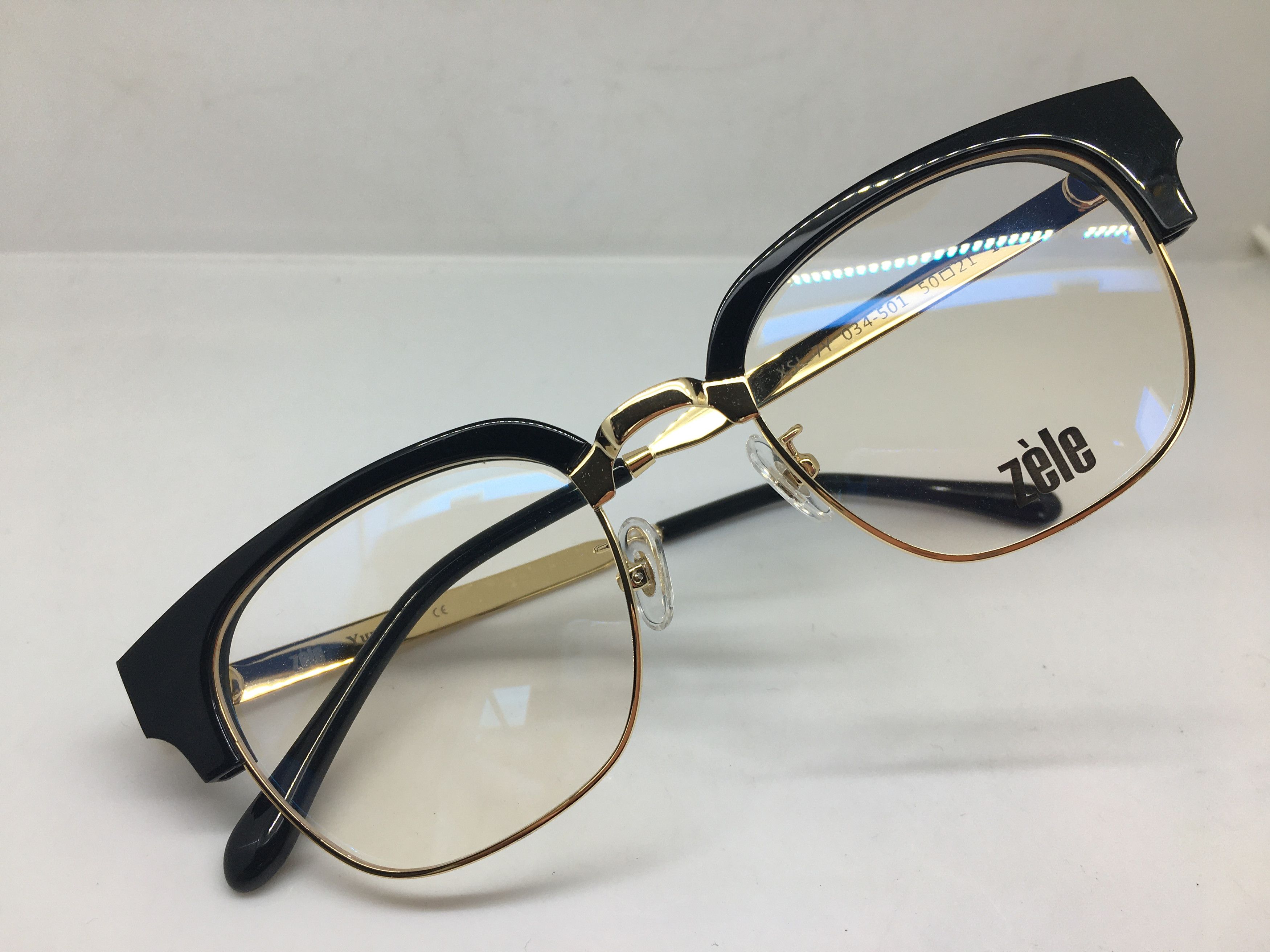 Other Zele Gold Black Malcolm X Eyeglasses Frame Size ONE SIZE - 5 Thumbnail