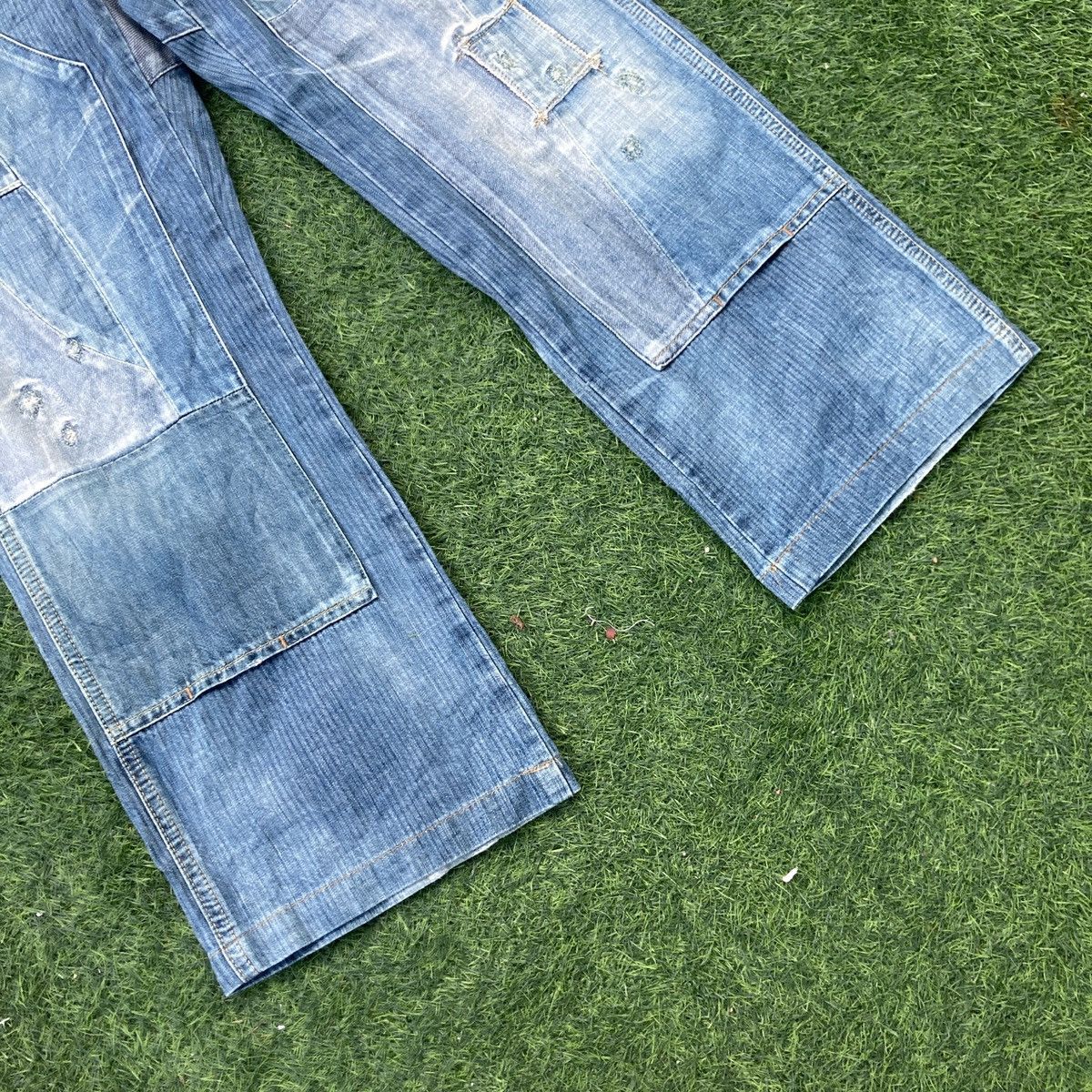 If Six Was Nine DISTRESSED BARTACK DOUBLE KNEE JEANS Size US 33 - 5 Thumbnail