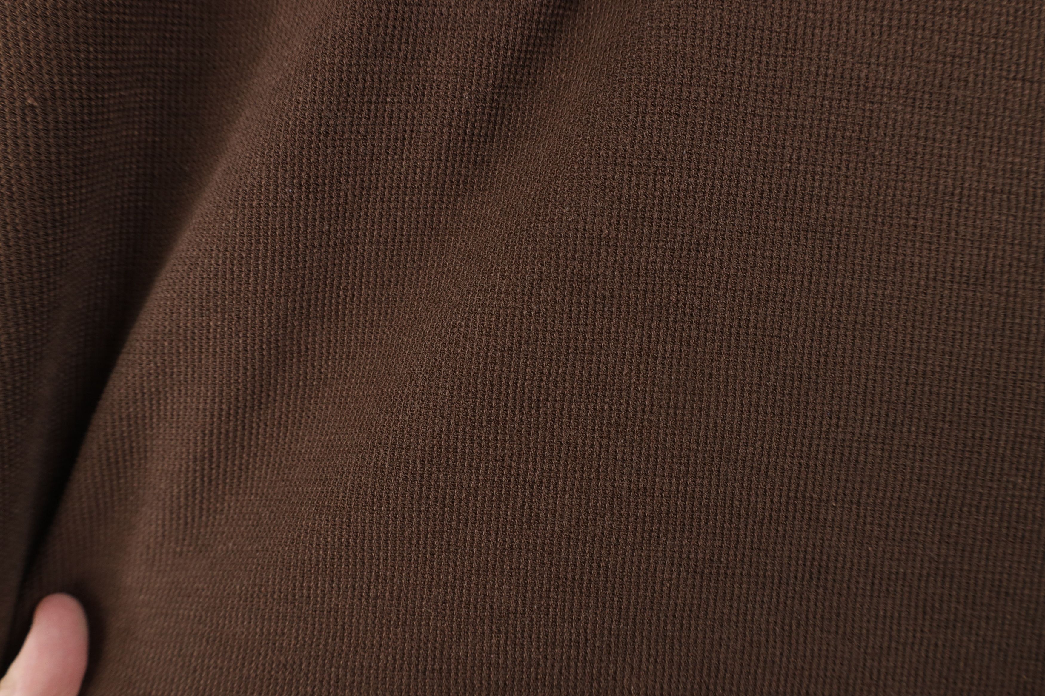 Vintage Vintage 90s Streetwear Blank Thermal Waffle Knit Polo Brown Size 3XL / US 20-22 - 6 Thumbnail