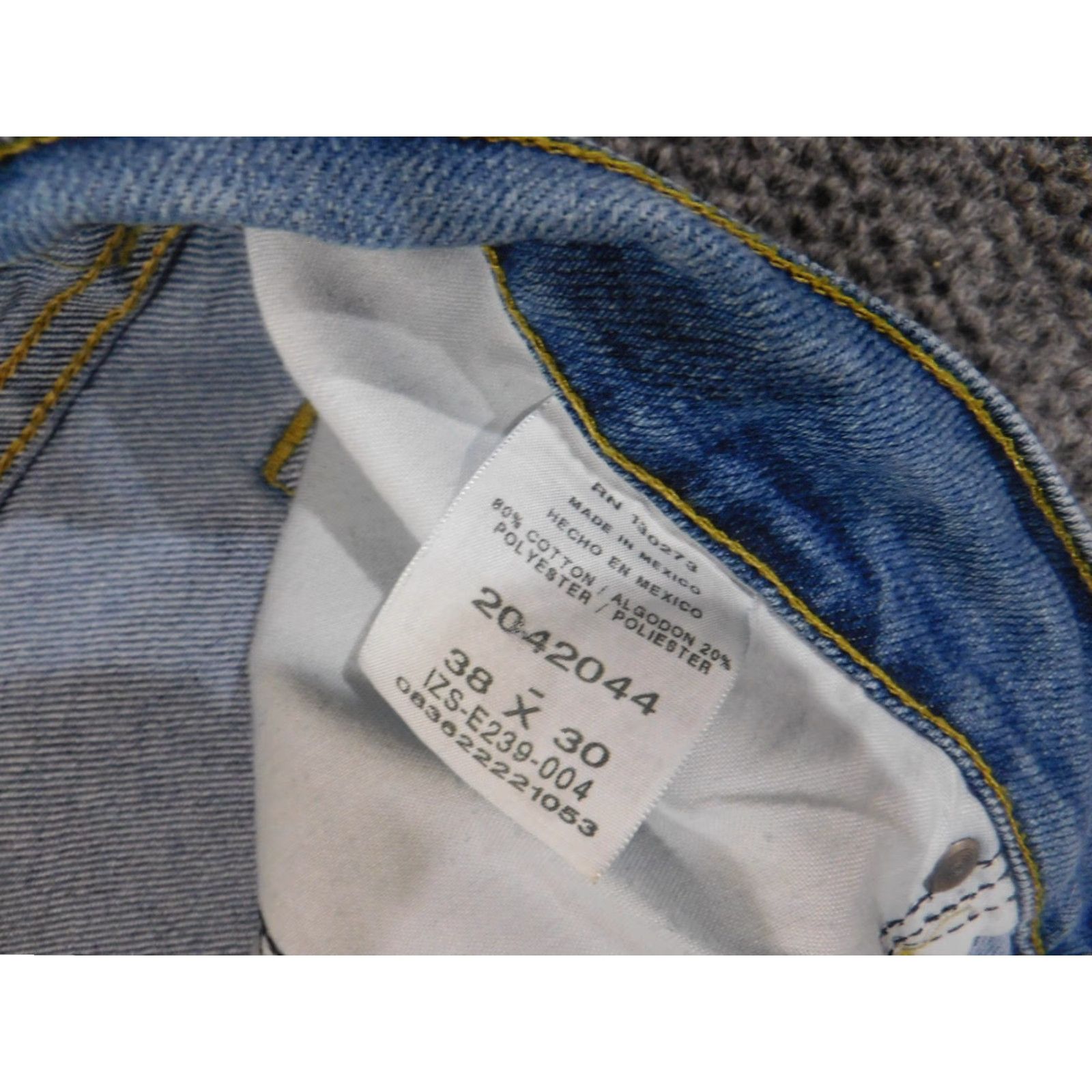 Lee Lee Jeans Men 38x30 Regular Fit Straight Denim Workwear Cotton Blue United States Distressed Pockets Zipper 30in Inseam Jeans Men Size US 38 / EU 54 - 5 Thumbnail
