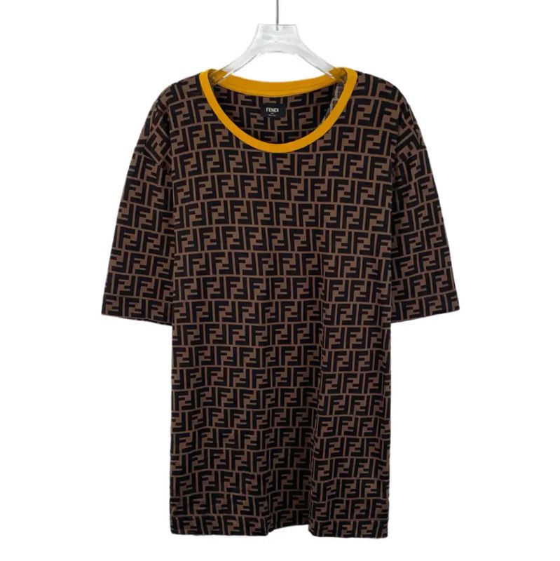 Fendi Fendi Brown Cotton Men's T-Shirt XXL 0089 Size US XXL / EU 58 / 5 - 1 Thumbnail