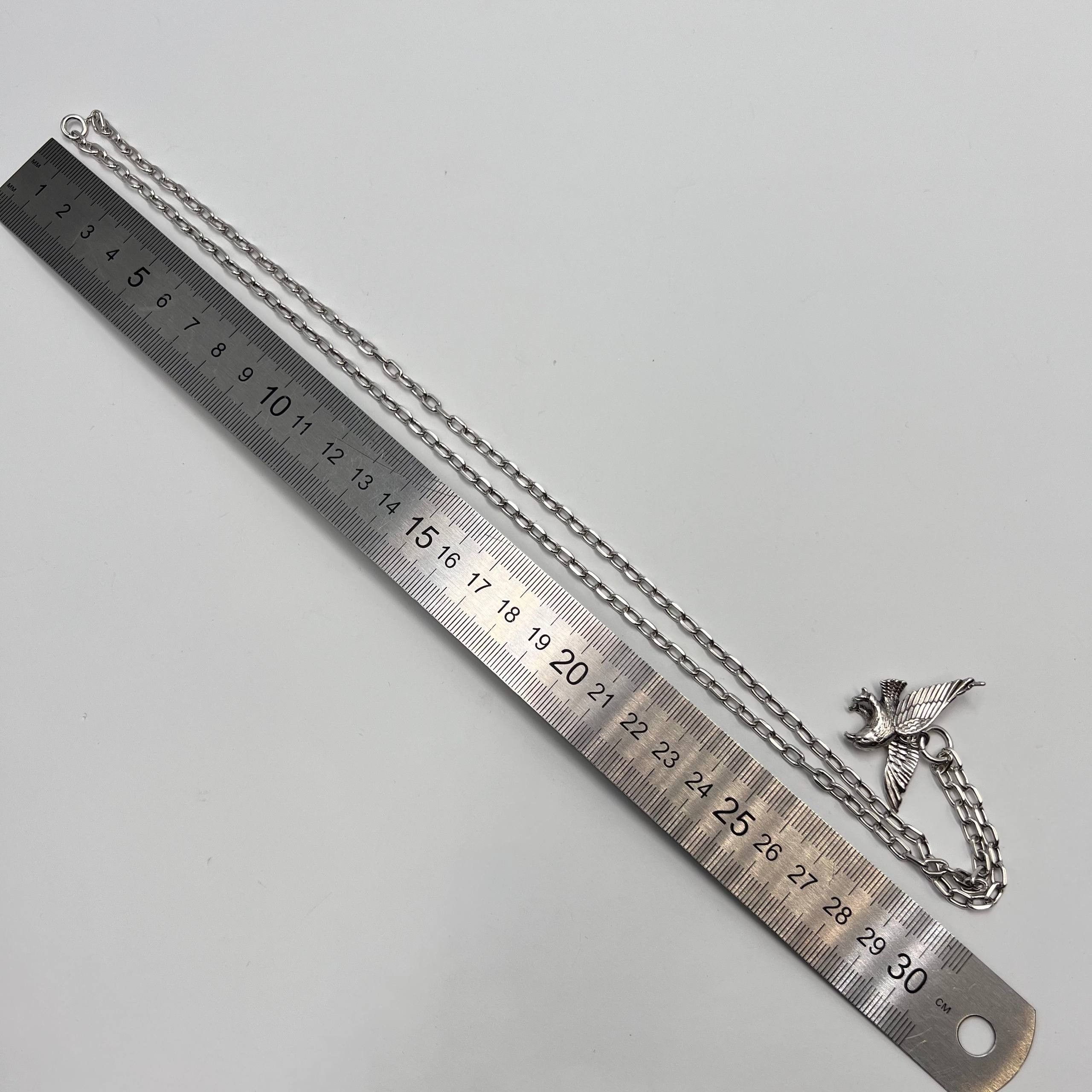 Sterling Silver Vintage Men’s 925 Sterling Silver Eagle Pendant Chain 23.6g Size ONE SIZE - 9 Thumbnail