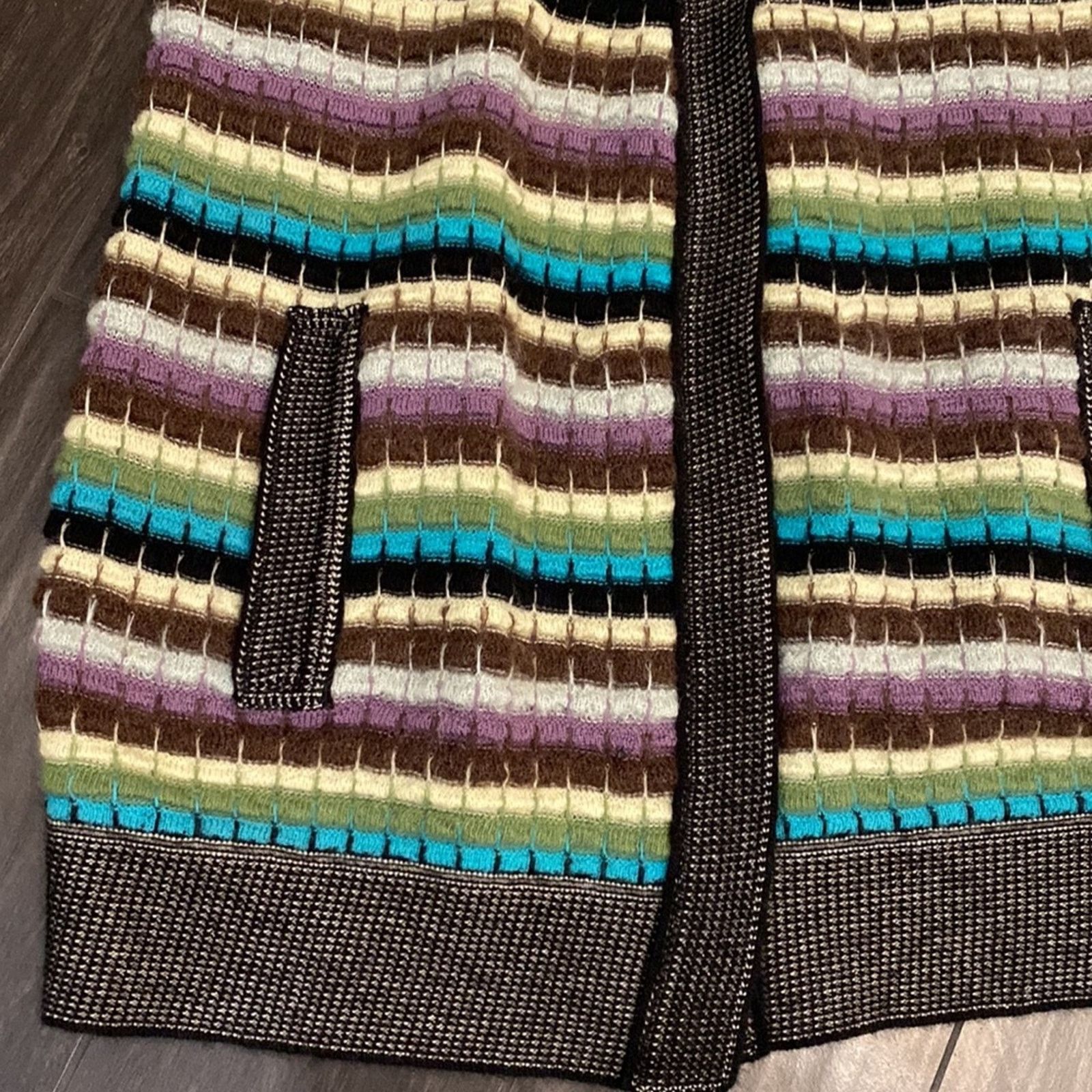 Missoni MISSONI Multi-color Striped Wool Mohair Knit Sleeveless Vest Size L / US 10 / IT 46 - 6 Thumbnail