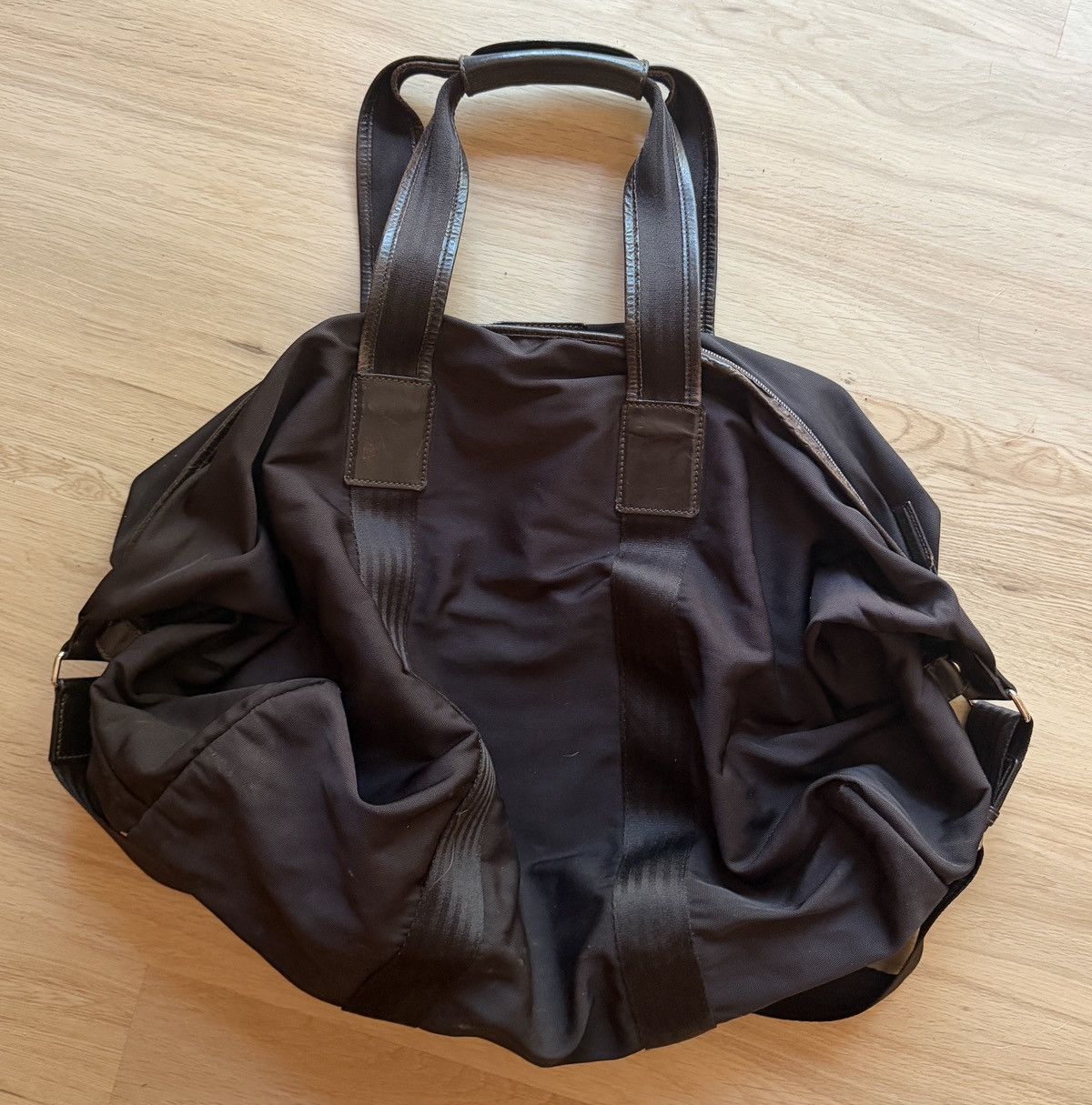 Gucci Gucci Tom Ford Vintage Brown Nylon & Leather Travel Tote Bag Size ONE SIZE - 8 Thumbnail