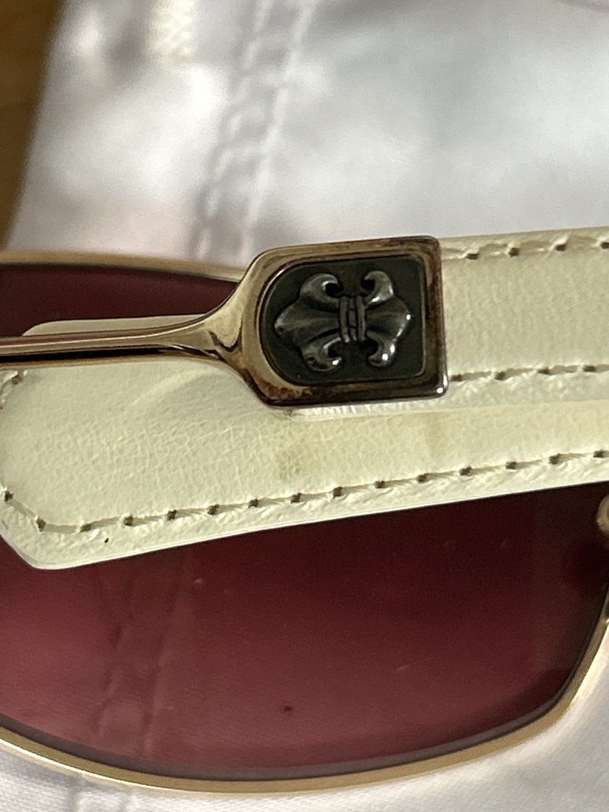 Chrome Hearts CH Pink lense White Leather ‘Galaxie’ Sunglasses Size ONE SIZE - 5 Thumbnail