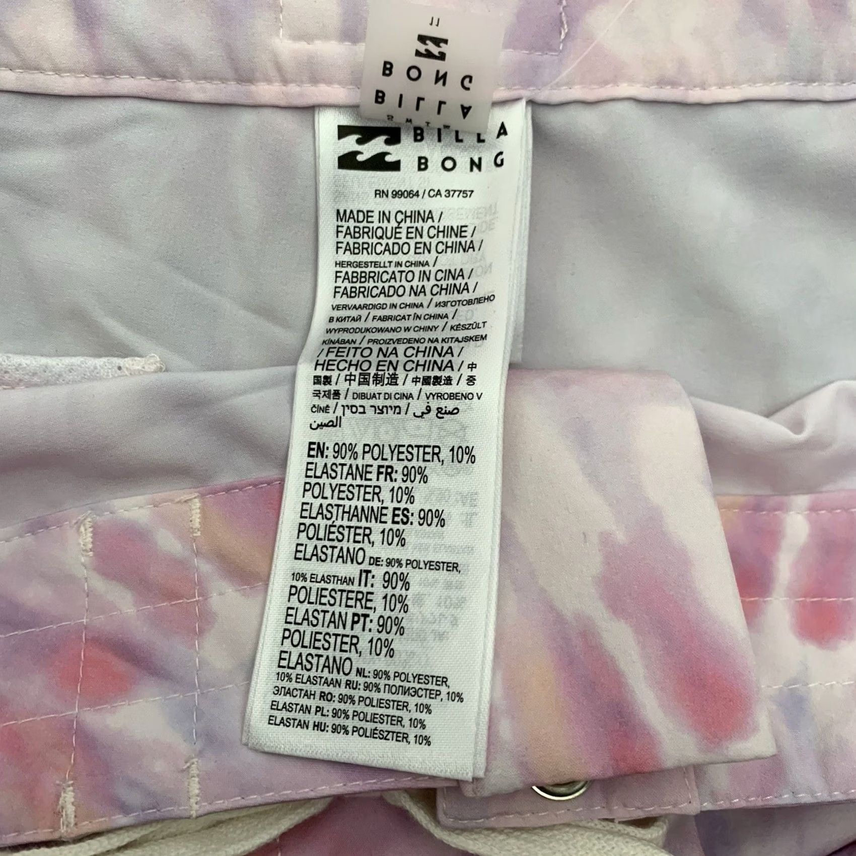 Billabong Billabong Boardshort Juniors 11 Pink Multi Tie Dye 2" Fixed NEW Keep it Mellow Size ONE SIZE - 5 Thumbnail