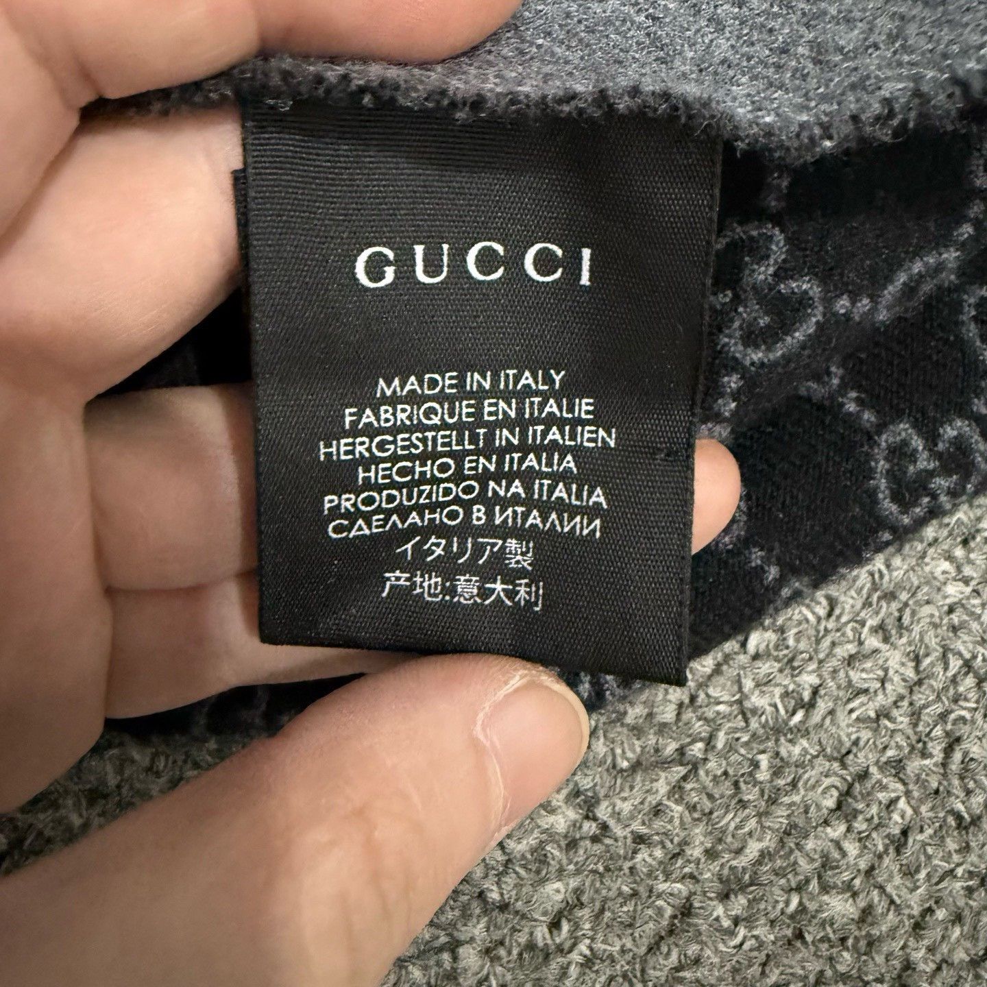 Gucci Gucci Dark Gray Wool Scarf Size ONE SIZE - 4 Thumbnail