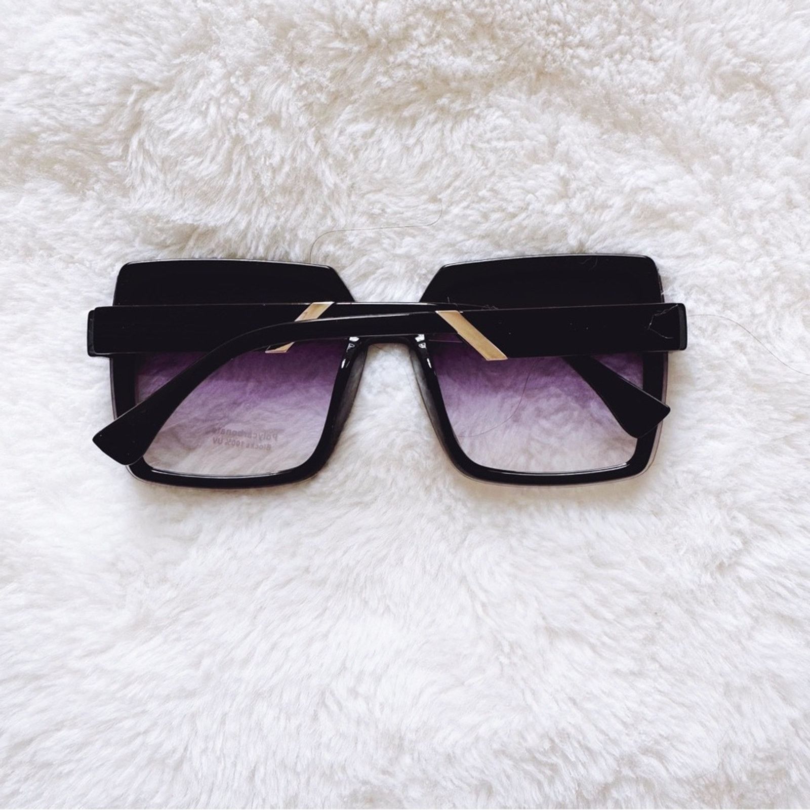 Other Gloria Black Square Oversized Sunglasses Size ONE SIZE - 9 Thumbnail