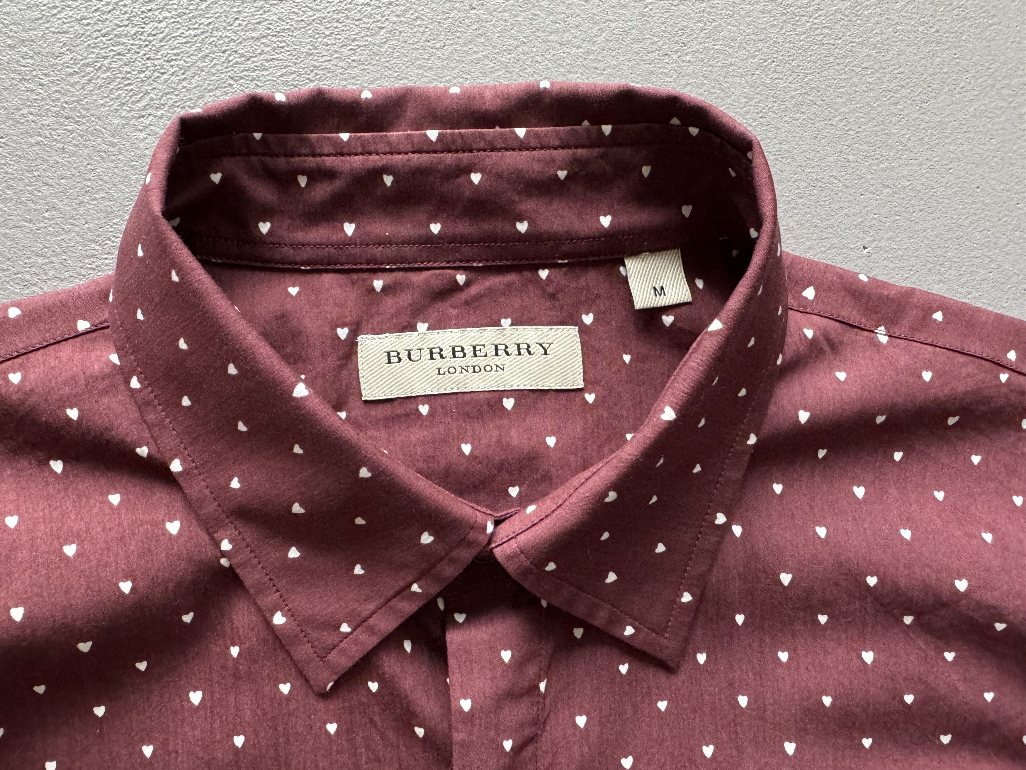 Burberry Burberry Heart Pattern Slim Fit Cotton Shirt Size US M / EU 48-50 / 2 - 3 Thumbnail