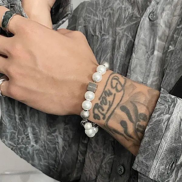 Jewelry Komura x Itou Fashion Double Pearl Titanium Steel Bracelet Size ONE SIZE - 2 Thumbnail