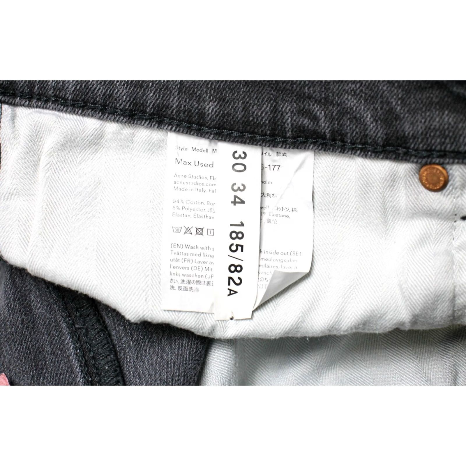 Acne Studios ACNE STUDIOS Jeans Men's W30/L34 Slim Washed Black Zip Fly Blocked By Slight Wear Max Used Blk Slim Fit Zip Fly Jeans Men W30/L34 Black Size US 30 / EU 46 - 7 Thumbnail