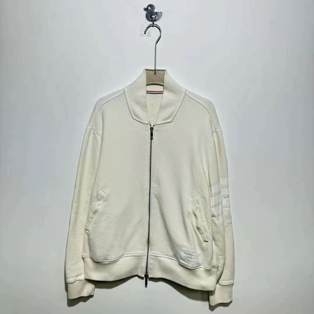 Thom Browne thom browne beige zip jacket with stripes Size US M / EU 48-50 / 2 - 1 Thumbnail