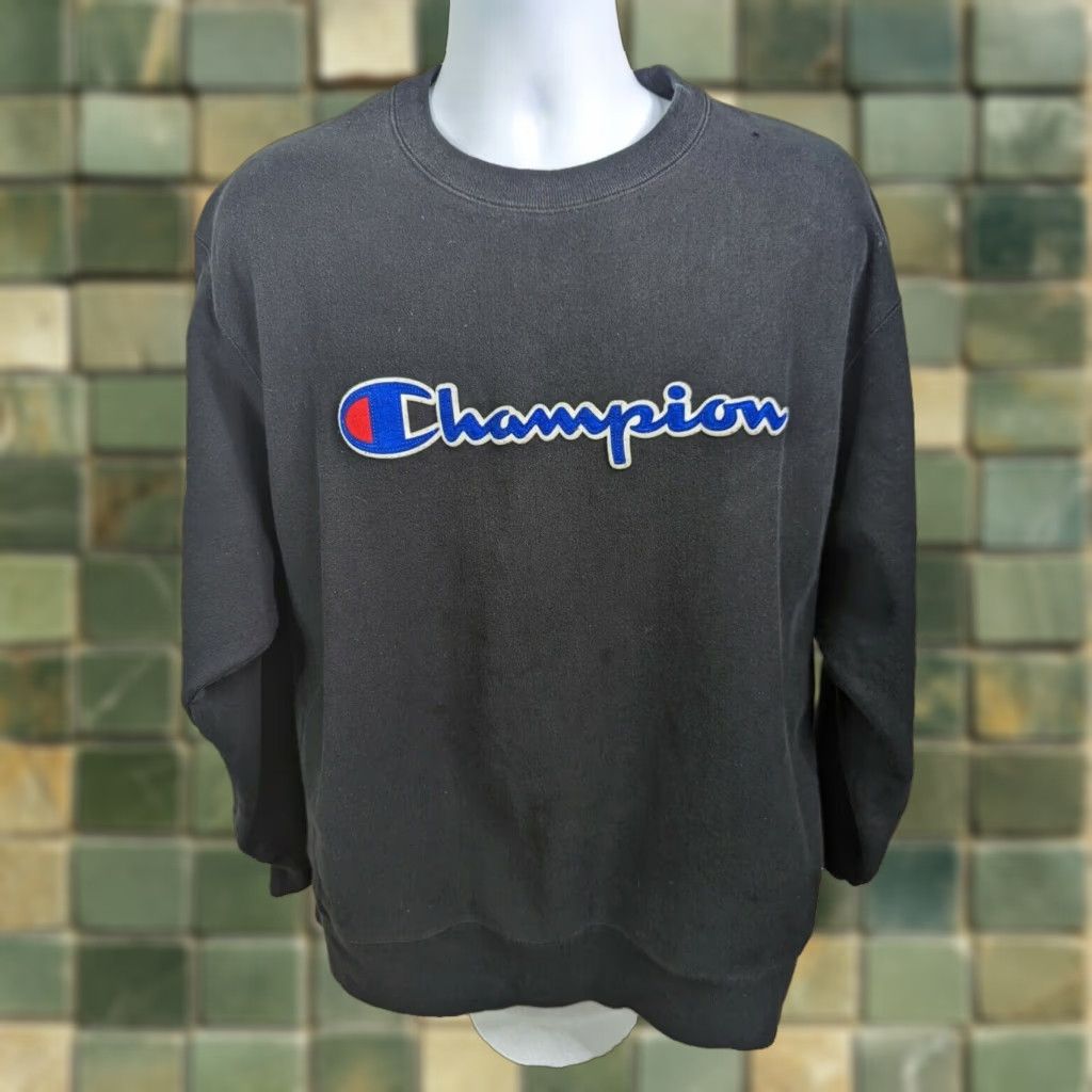 Champion VINTAGE Champion Spell Out Crewneck Sweatshirt Unisex Adults 2XL Black Sweatshirt Reversible 2000s Mens Womens Size US XXL / EU 58 / 5 - 1 Thumbnail