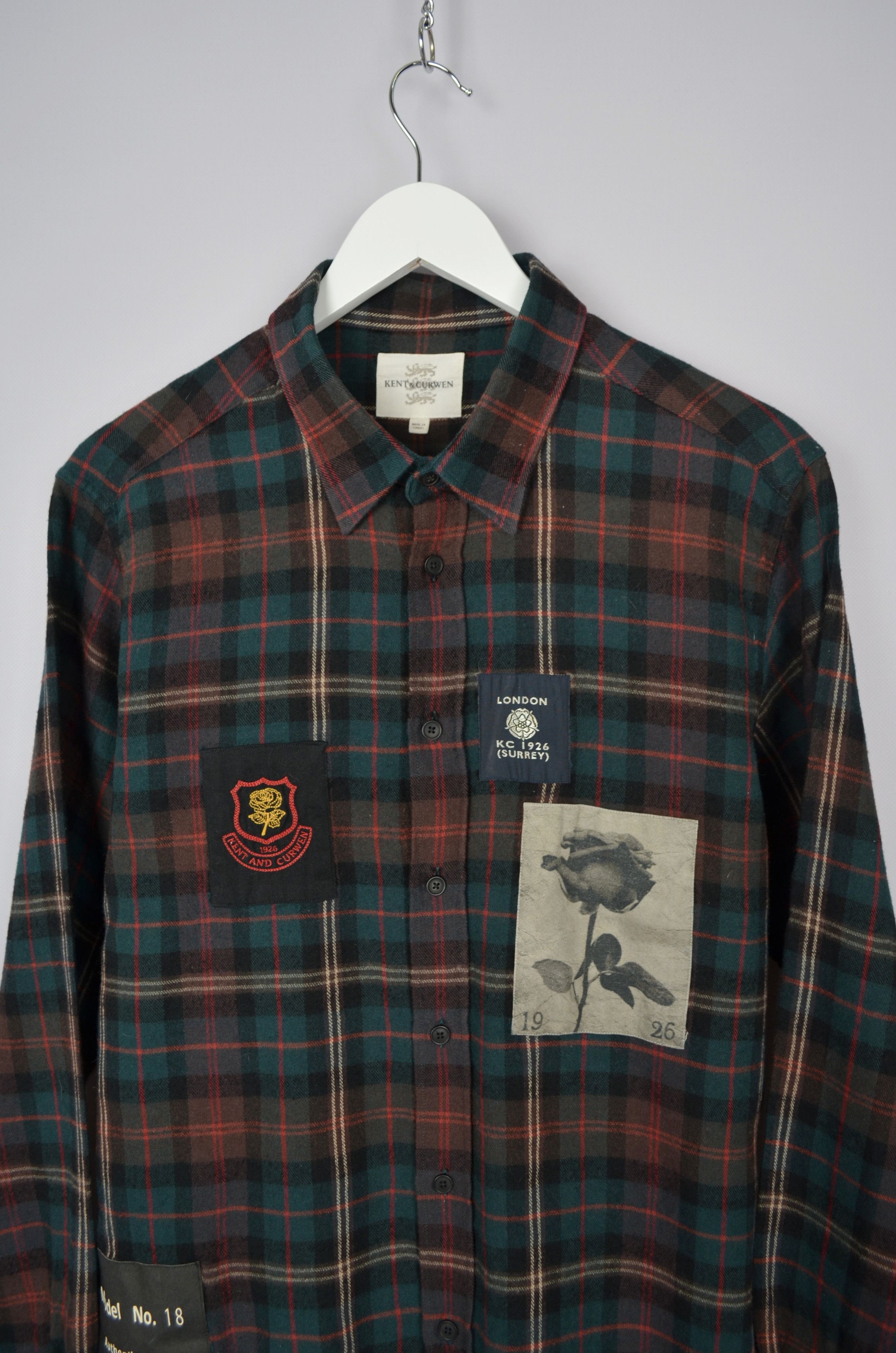 David Beckham × Designer × Kent & Curwen Kent & Curwen East Crondall Wool Check Shirt (David Beckham) Size US XL / EU 56 / 4 - 3 Thumbnail