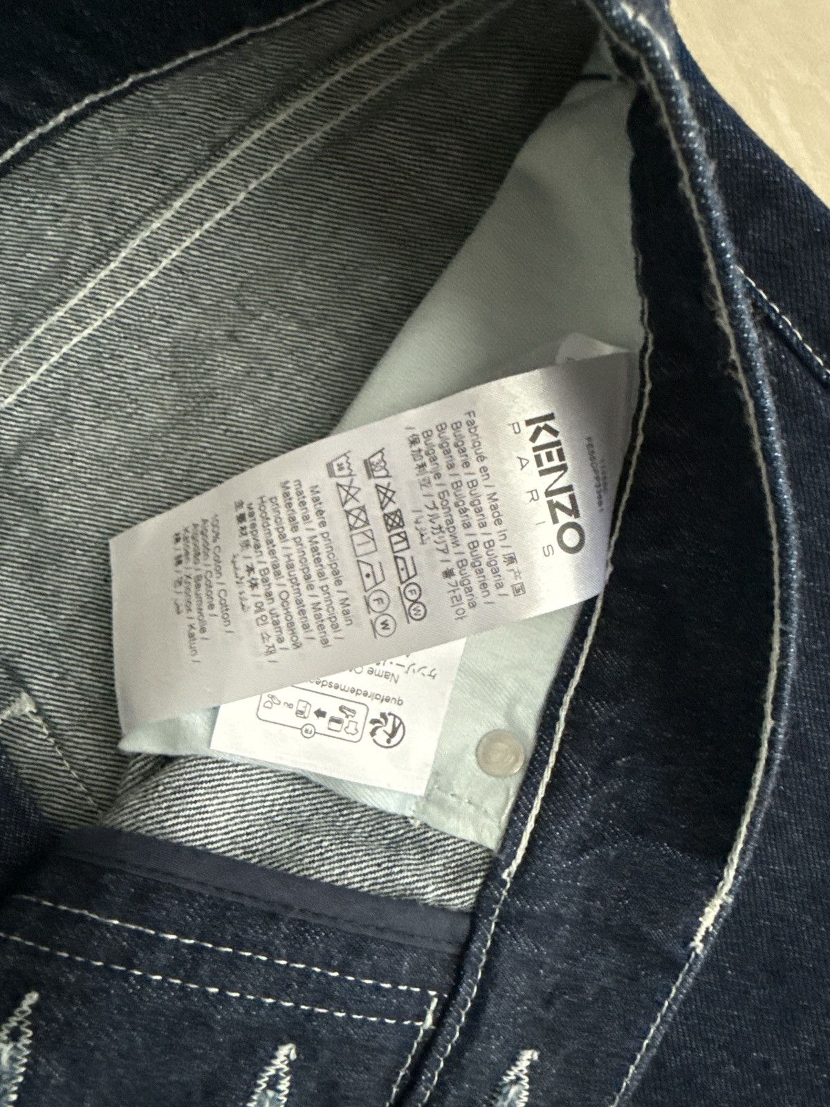 Kenzo Kenzo Denim Dark blue white stitches jeans Size US 33 - 5 Thumbnail