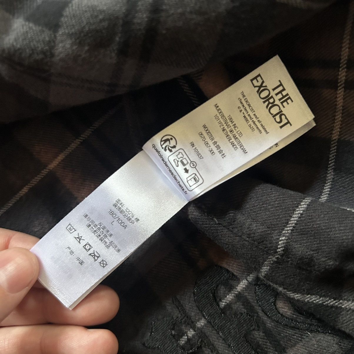 Supreme 1973 THE EXORCiST TARTAN PLAiD FLANNEL SHiRT ACiD WASH BLACK Size US L / EU 52-54 / 3 - 12 Thumbnail